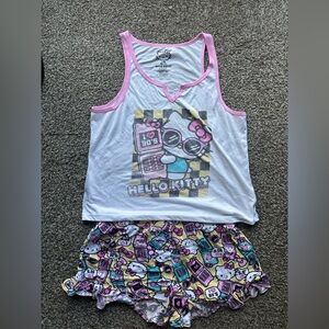 Hello Kitty White and Pink 90s Pajama Set
